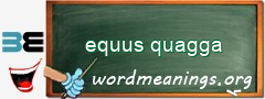 WordMeaning blackboard for equus quagga